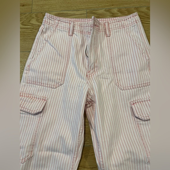 Zara pink stripped cargo pants - Picture 8 of 11
